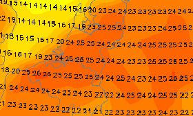Weerkaarten GFS temperatuur