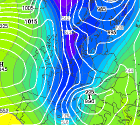 Weerkaarten JMA 500 en 1000 hPa